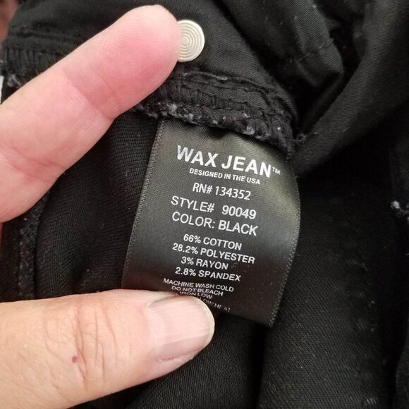 Wax Juniors Black Distressed Stretch Jeans Size 11 Skinny Fit Casual Denim - Picture 5 of 6